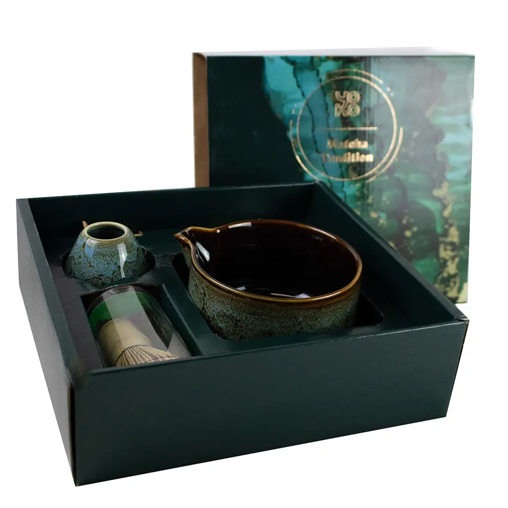 Smaragdový Matcha set so stojanom – Obrázok 2