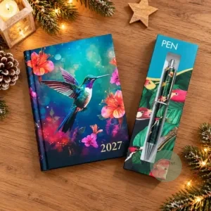 Darčeková krabička Exotika Pero a diár 2027 kolibrík