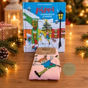 Vianočná krabička Pippi kniha + ponožky