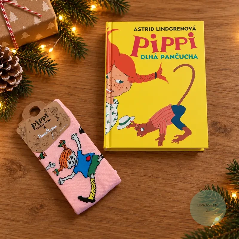 Darčeková krabička Pippi kniha + ponožky
